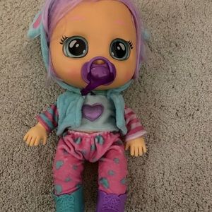 Cry Babies Dressy LaLa 12" Doll – Used, Light Wear – Interactive Baby Doll